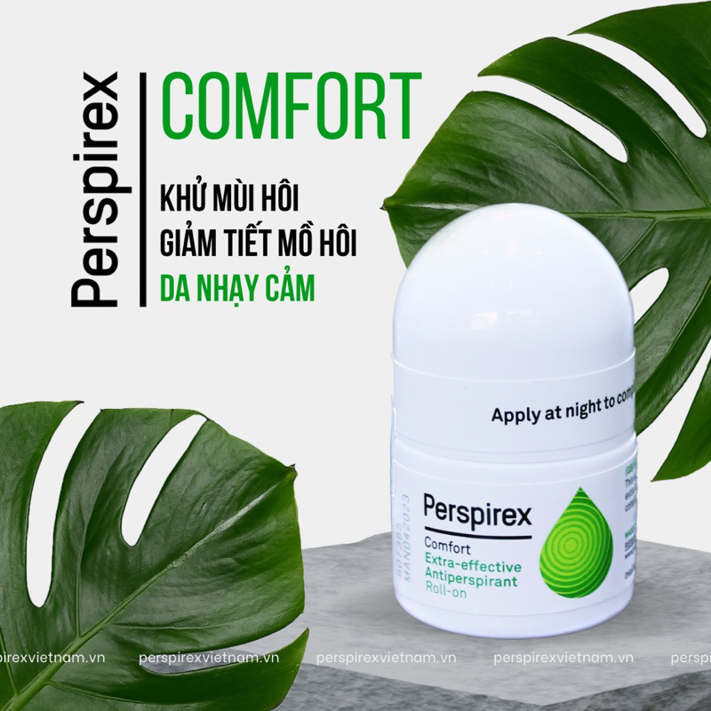 Lăn khử mùi Perspirex Comfort - khử mùi hôi nách, giảm tiết mồ hôi cho da nhạy cảm