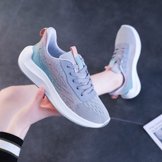 Giày thể thao sneaker nữ dệt thoáng khí phối màu, giày nữ đế êm chạy bộ tập gym aerobic ulzzang Hàn Quốc