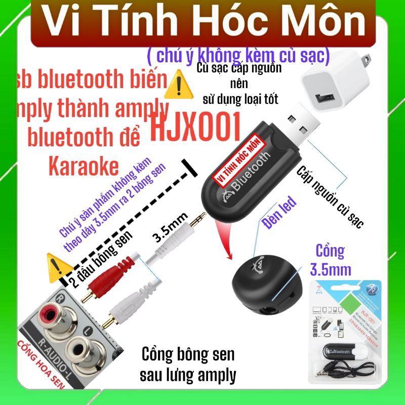 Usb bluetooth hjx 001 cho loa và amply biến loa amply thì bluetooth giúp karaoke phụ kiện hóc môn