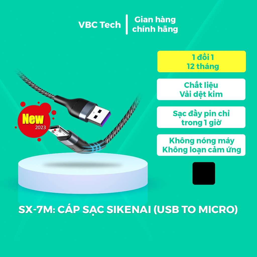 Cáp Sạc Sikenai SX-7M USB to Micro USB Dành Cho Android