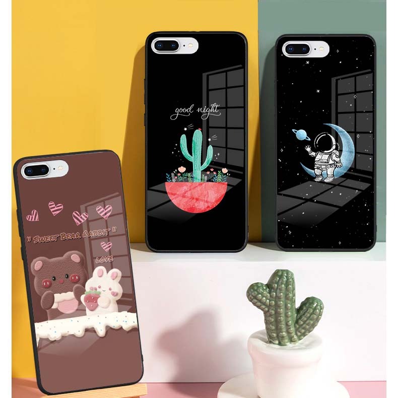 Ốp Lưng IPHONE 7, 8, 7 Plus, 8 Plus Mặt kính cường lực Cao Cấp, Sang Trọng thiết kế Độc Quyền