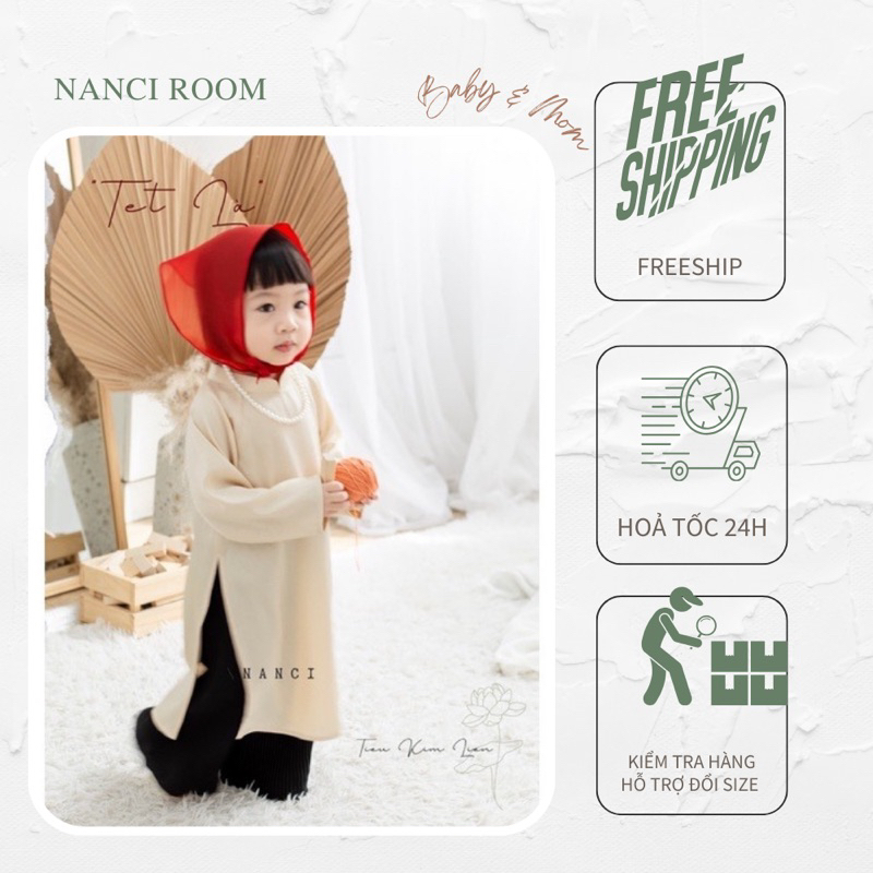 Áo dài Tiểu Nhã Liên + voan em bé gái| hàng thiết kế Nanci room
