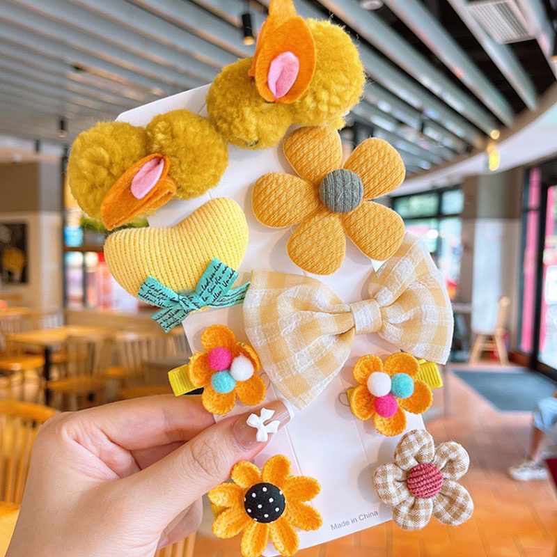 Set 9 kẹp len con thỏ cho bé