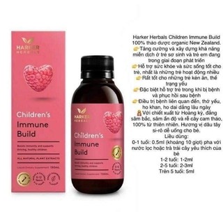 Siro tăng đề kháng Harker hồng Children's Immune Build 150ml cho bé
