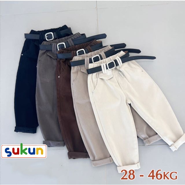 Quần kaki cho bé hàng Quảng Châu Sukun shop Quần thô cho bé trai bé gái Kunkids