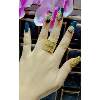 Nhẫn nữ kiểu đồng tiền đính xoàn mạ vàng 18 mạ bạch kim mẫu mới về