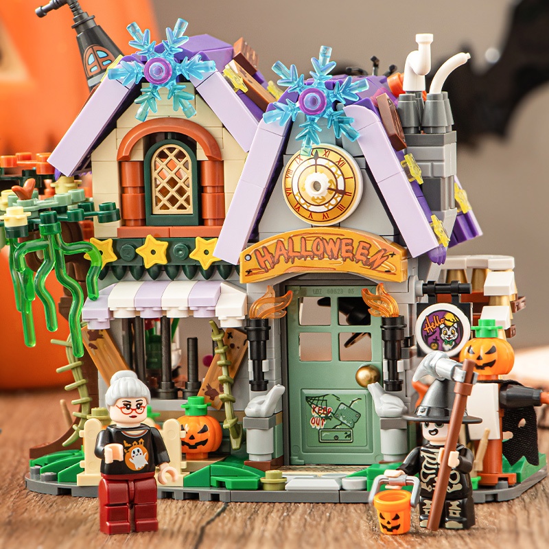 Đồ chơi khối xây dựng lego loz1233 Ngôi nhà ma halloween ngô bí Trang trí lễ hội quà tặng