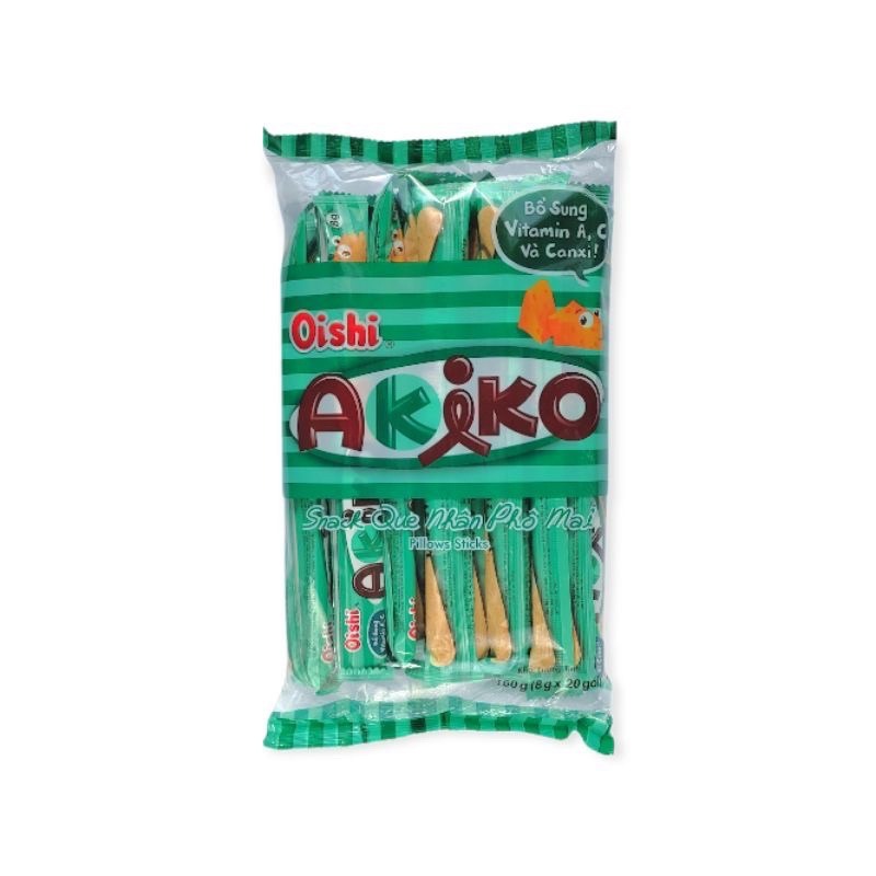 Bánh Snack Que Nhân Sữa Akiko Oishi Gói 160G