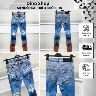Quần jean nam hình cây dừa độc lạ - quần jean nam hình cây dừa cực chất hàng cao cấp