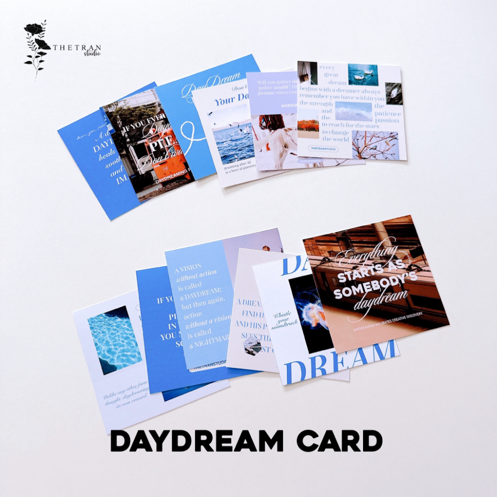 Bộ 6 postcard nghệ thuật vuông 94x94mm decor phòng tường sổ tay / daydream postcard / thetranstudio