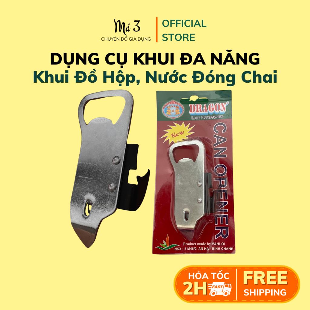 Dụng cụ khui sữa, khui nắp chai, mở đồ hộp đa năng Vạn Lợi Dragon