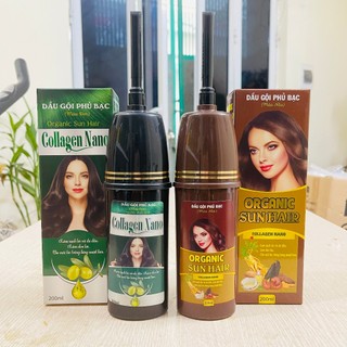 Dầu Gội Phủ Bạc Samia Organic Collagen Nano Chính Hãng Nhân Sâm Thảo Dược Nhuộm Đen Tóc Nâu Tóc