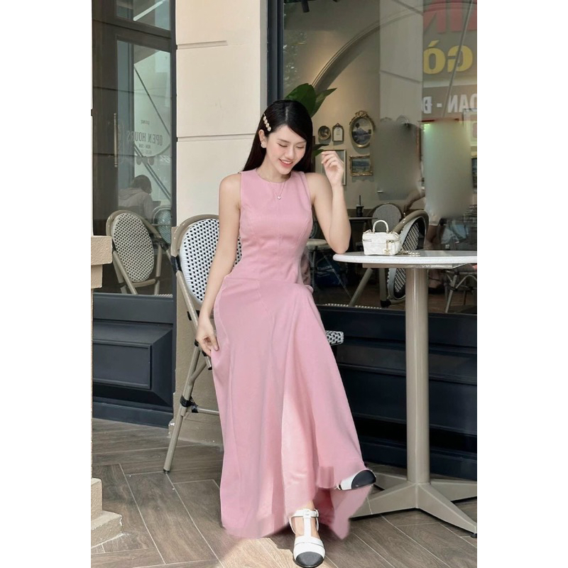 Đầm midi nẹp ly xoè ( có size )