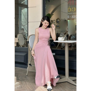 Đầm midi nẹp ly xoè