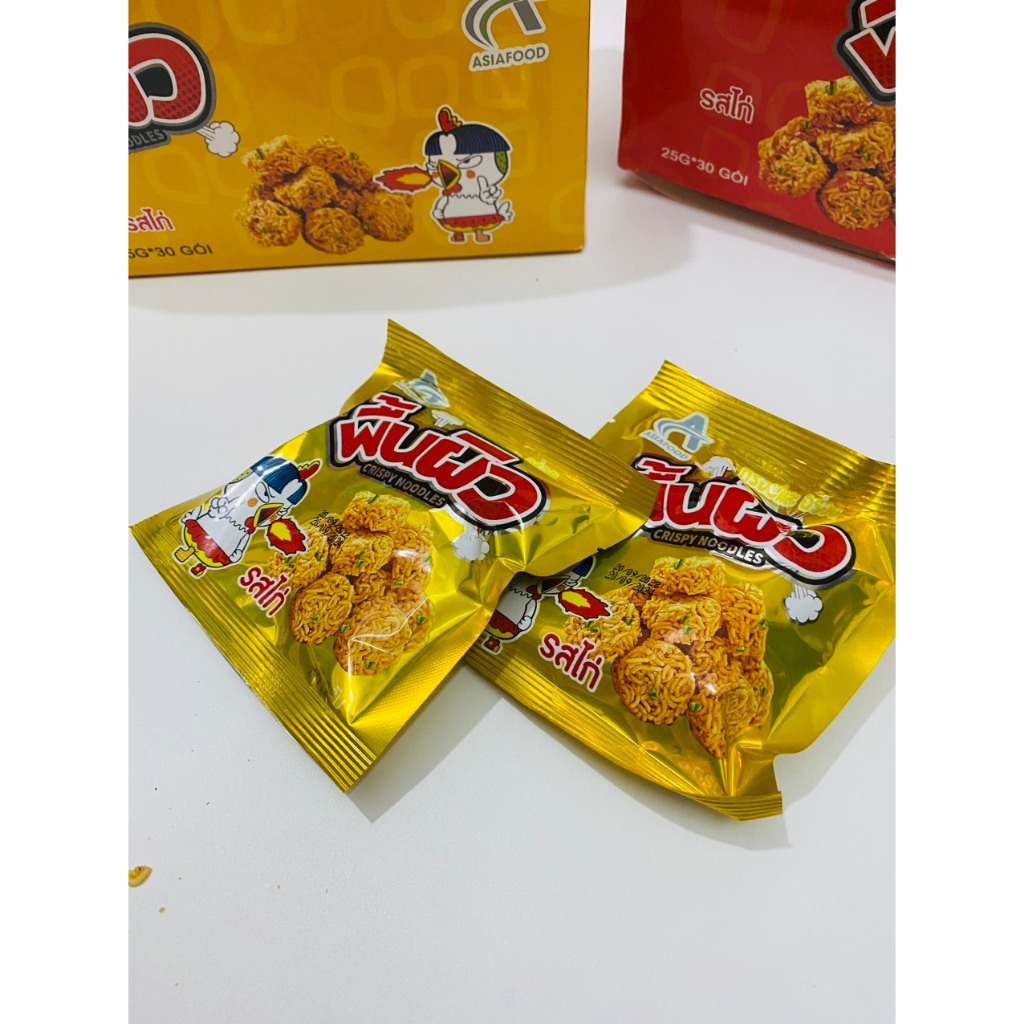 Snack mì tôm Gà Thổi Lửa  giòn vị Gà/Cay Hộp 30 gói