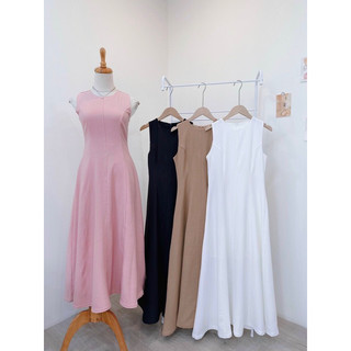 Đầm midi nẹp ly xoè ( có size )