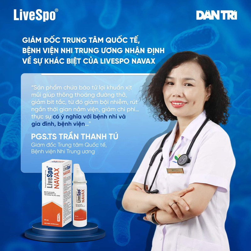 [ Chính Hãng ] LiveSpo NAVAX bình xịt nước muối sinh lý chứa 30 tỷ bào tử lợi khuẩn mũi họng vệ sinh hàng ngày