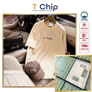 (Full Box) Áo thun tay lỡ form rộng TChip Mã H225 - Áo thun nam nữ cổ tròn unisex nhiều màu lựa chọn Oversize in hình