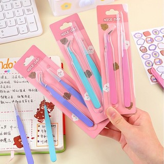 Set 2 nhíp gắp sticker nhiều màu sắc xinh xắn tiện dụng