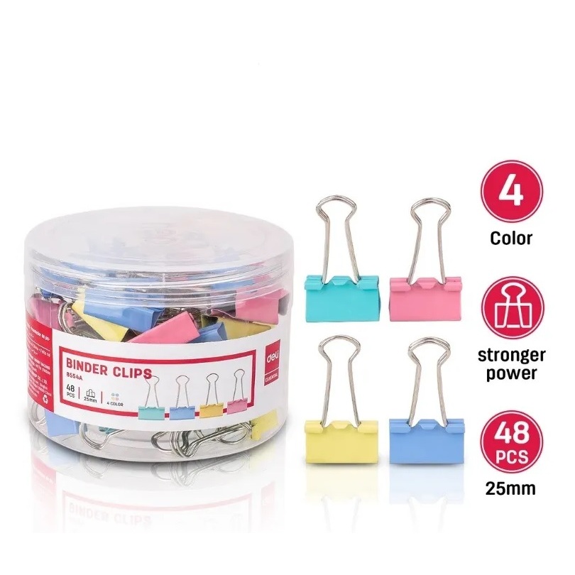 Kẹp bướm màu sắc Deli 32mm,25mm