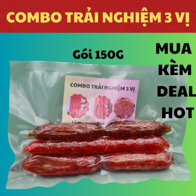 Combo Trải Nghiệm 3 Vị 150G Lạp Xưởng Tôm, Khô, Mực
