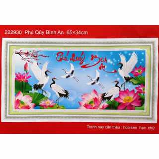 Tranh thêu chữ thập Phú quý bình an 222930