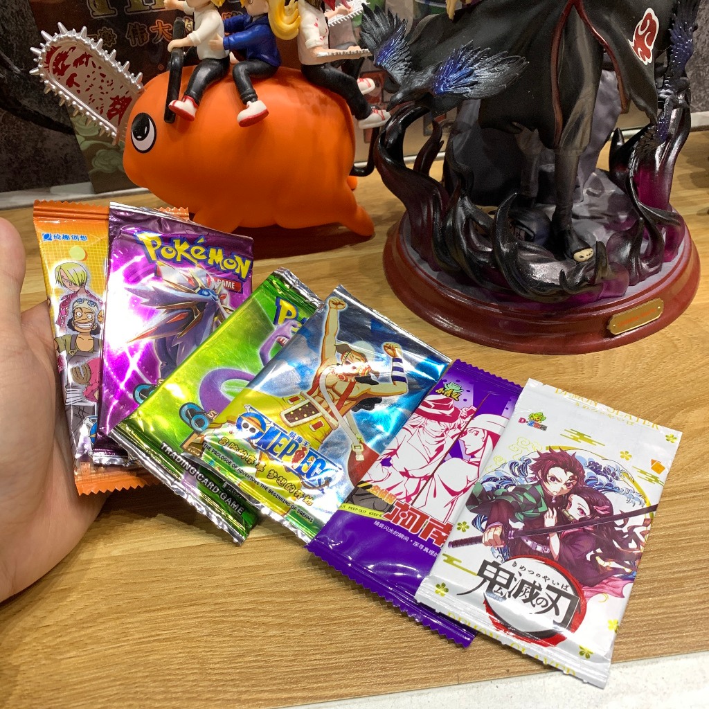 1 pack ngẫu nhiên Conan - Pokemon - Thanh Gươm Diệt Quỷ - One Piece - thẻ nhân phẩm, sưu tầm - làm quà tặng