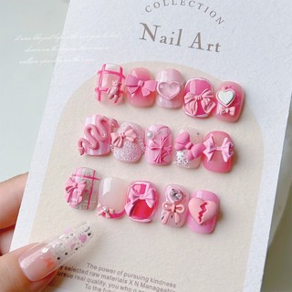 Charm đính móng nail hồng (Túi 5-10 charm)