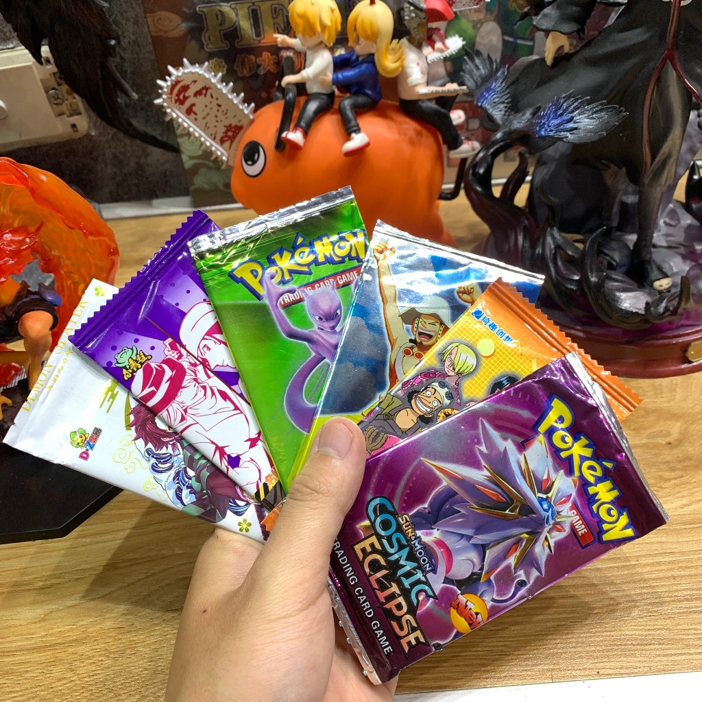 1 pack ngẫu nhiên Conan - Pokemon - Thanh Gươm Diệt Quỷ - One Piece - thẻ nhân phẩm, sưu tầm - làm quà tặng
