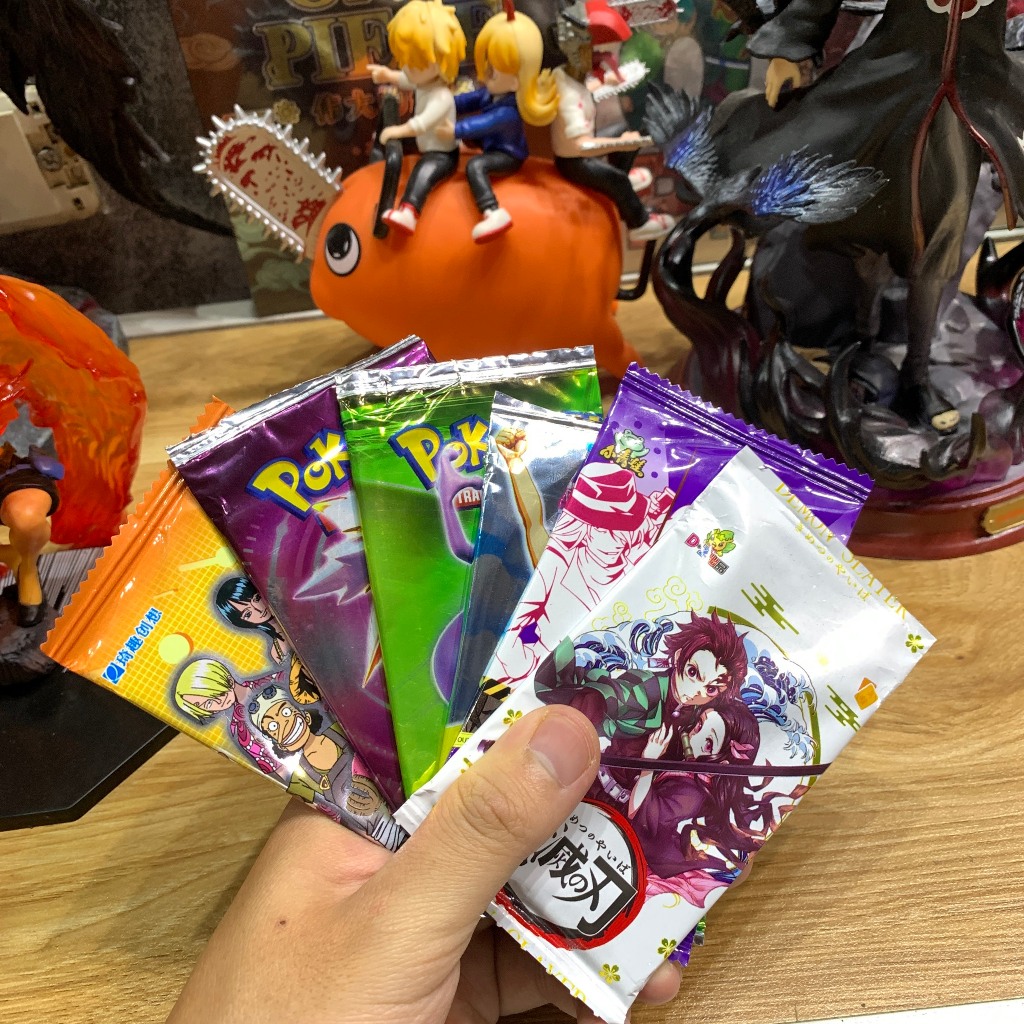 1 pack ngẫu nhiên Conan - Pokemon - Thanh Gươm Diệt Quỷ - One Piece - thẻ nhân phẩm, sưu tầm - làm quà tặng