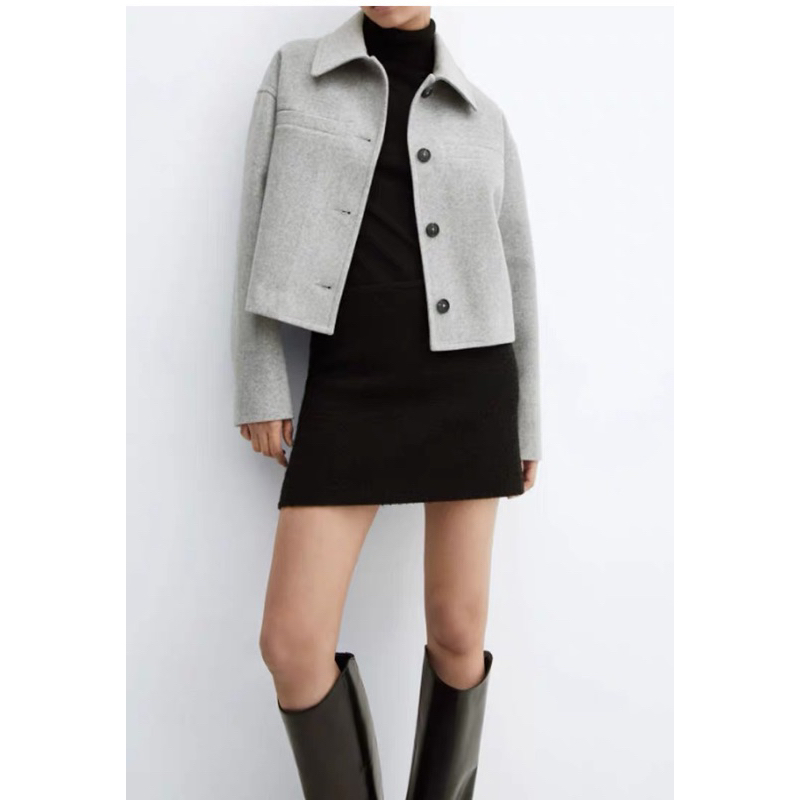 Áo khoác dạ ép xám zara xuất dư