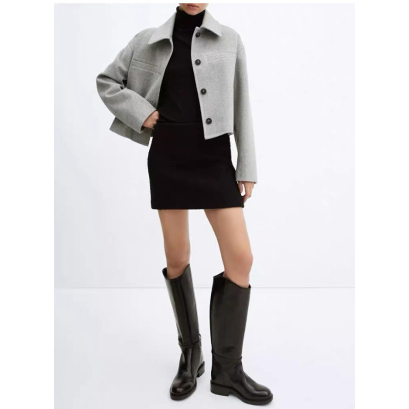 Áo khoác dạ ép xám zara xuất dư