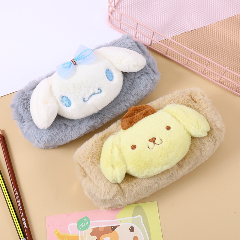 Túi Bút Lông Hoạt Hình Sanrio Gắn Thú Nhồi Bông Nổi Nhiều Mẫu