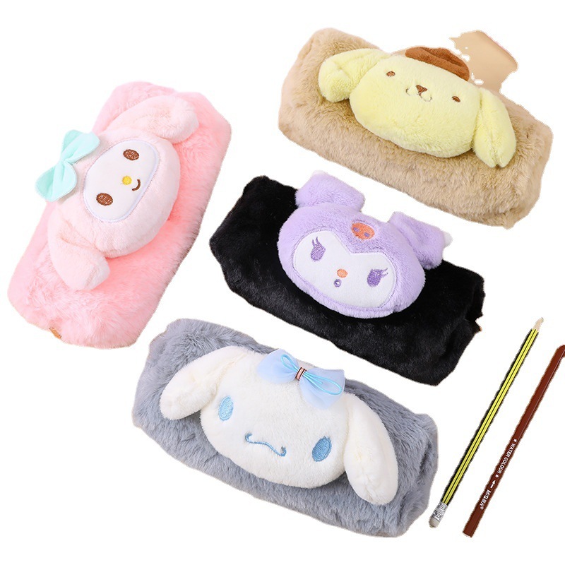 Túi Bút Lông Hoạt Hình Sanrio Gắn Thú Nhồi Bông Nổi Nhiều Mẫu