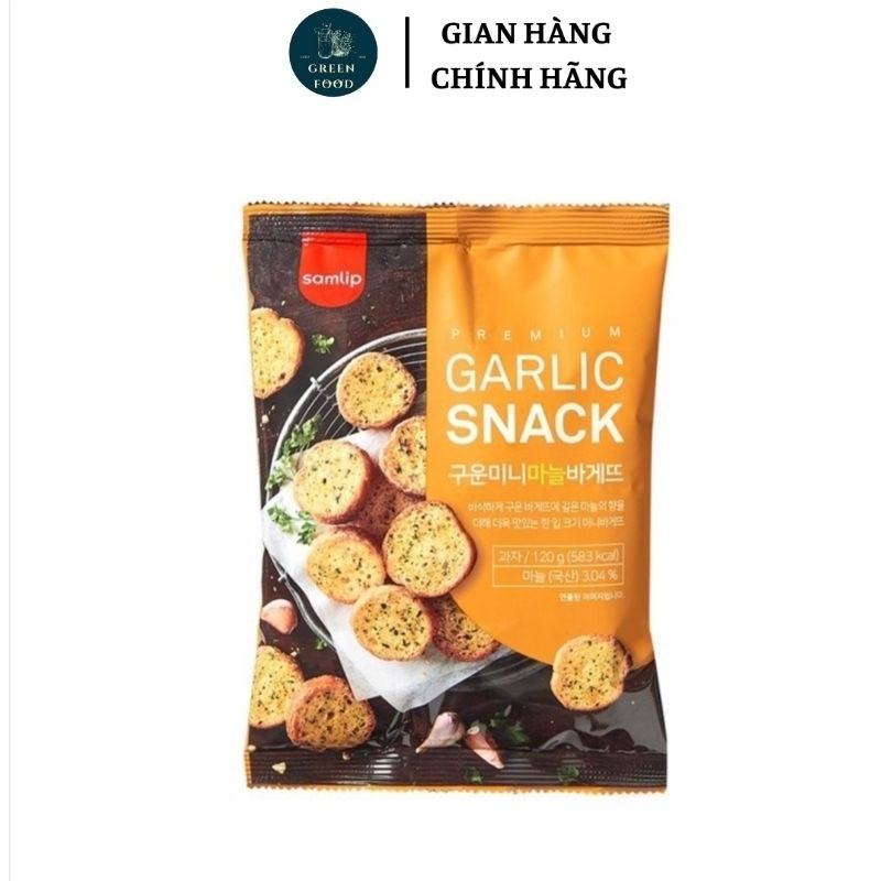 Bịch Snack Bánh Mì Nướng Vị Bơ Tỏi Hàn Quốc - Samlip Premium Garlic Snack 120g