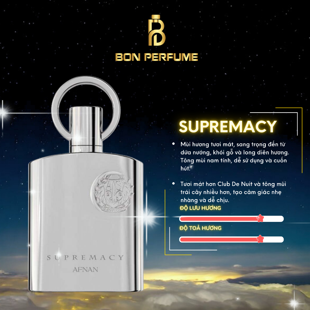 Nước hoa Afnan Supermacy Silver 10ml | BON PERFUME