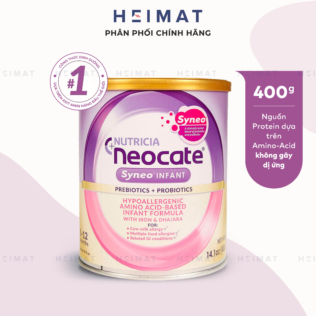 Sữa bột cho bé dị ứng đạm - Nutricia Neocate SYNEO Infant 400gr- Dòng Amino Acid.