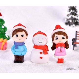 Tiểu Cảnh - Cặp đôi bé trai gái mùa đông làm tiểu cảnh terrarium/ mô hình trang trí giáng sinh, noel quà tặng trang trí