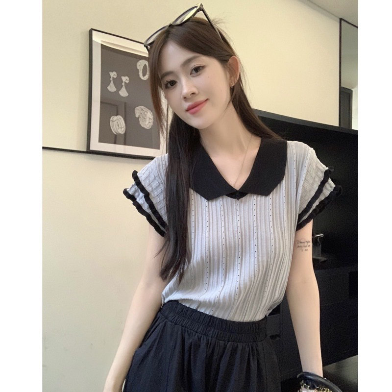 Áo len cổ xinh baby