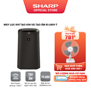 Máy Lọc Khí Tạo Ẩm Sharp KI-L80V-T Điều Khiển Từ Xa Bằng Điện Thoại