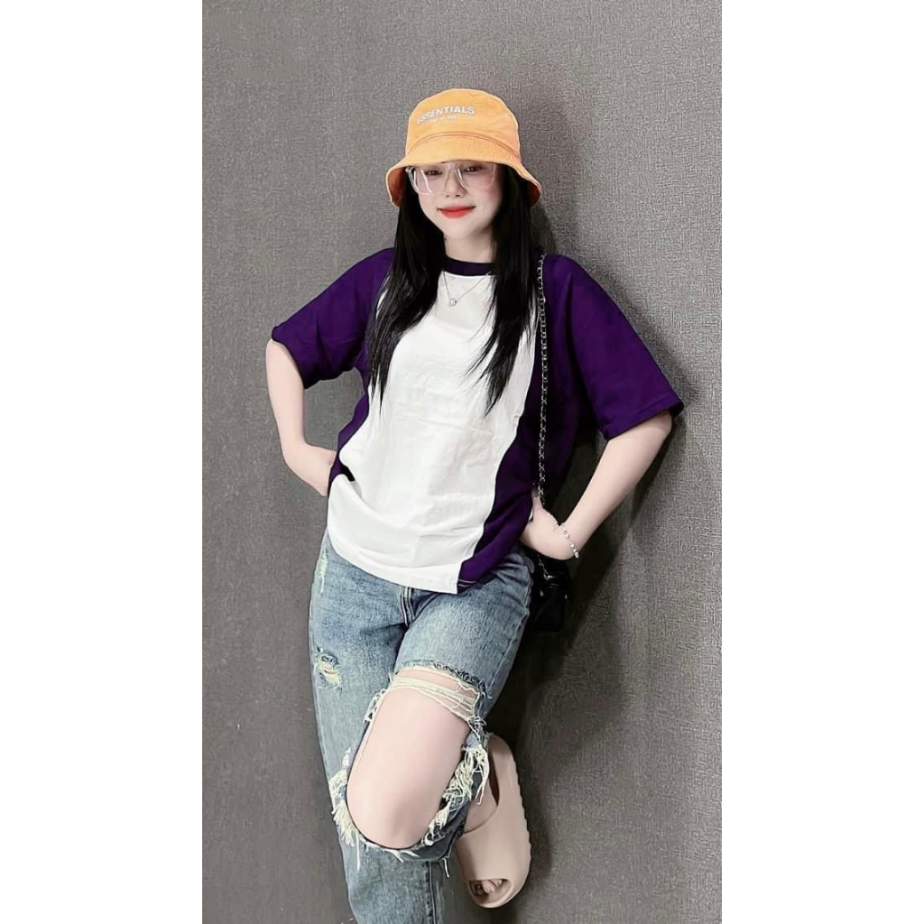 Áo thun phông màu tay nữ PINK tay lỡ form rộng