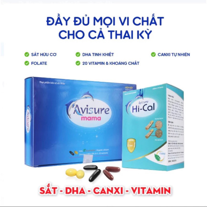 Combo sắt canxi DHA vitamin Avisure phiên bản đặc biệt