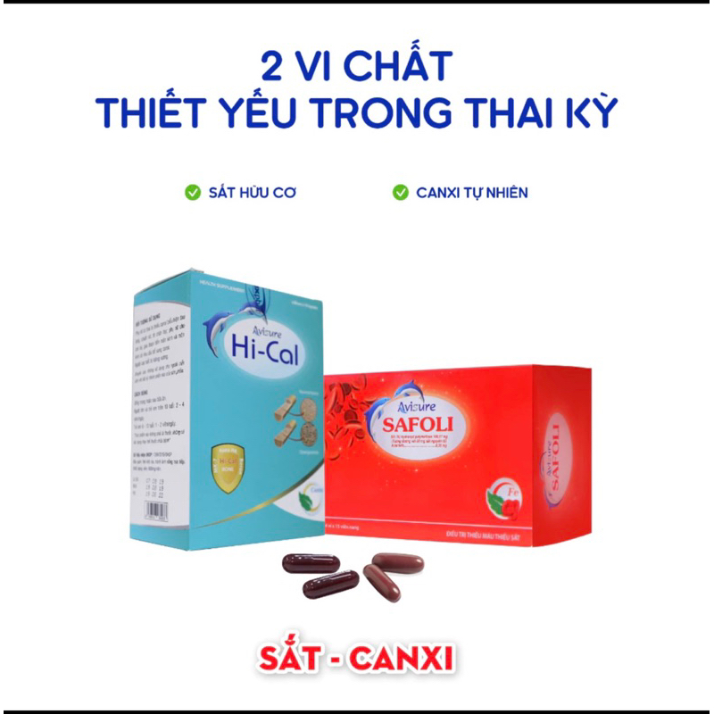 Combo sắt canxi DHA vitamin Avisure phiên bản đặc biệt