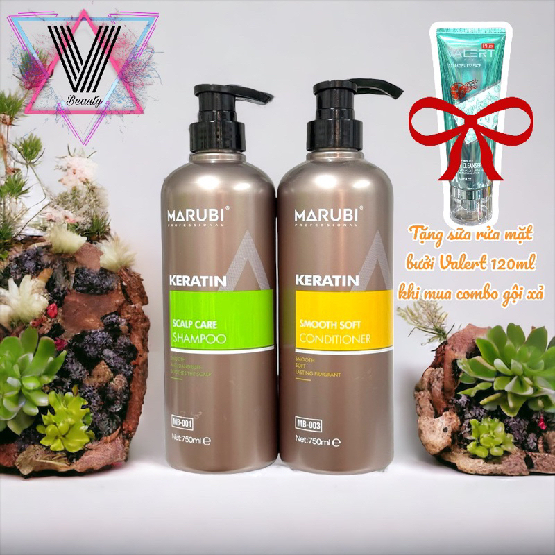 Cặp gội xả Marubi Keratin 750ml và 1000ml chính hãng