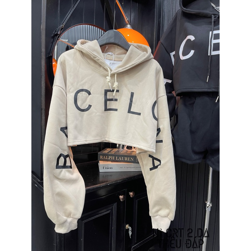Áo Croptop Hoodie CEL From Rộng Hot Trend nam nữ