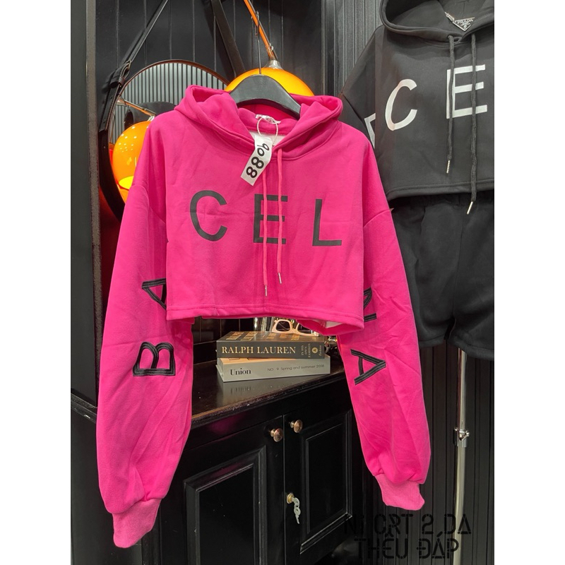 Áo Croptop Hoodie CEL From Rộng Hot Trend nam nữ