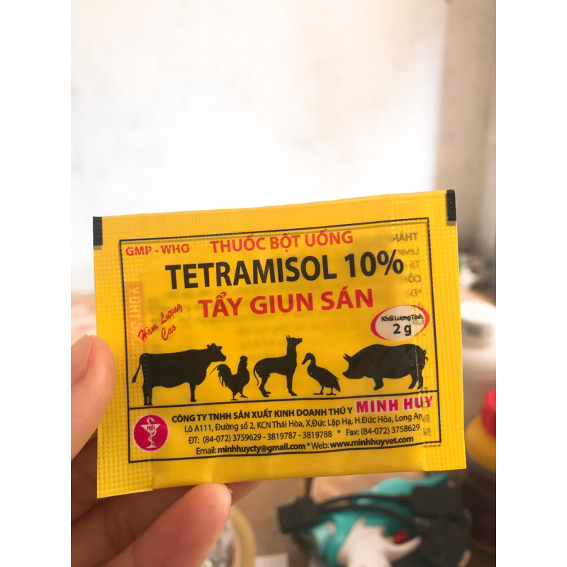 TETRAMISOL 2g xổ lãi cho gia súc, gia cầm