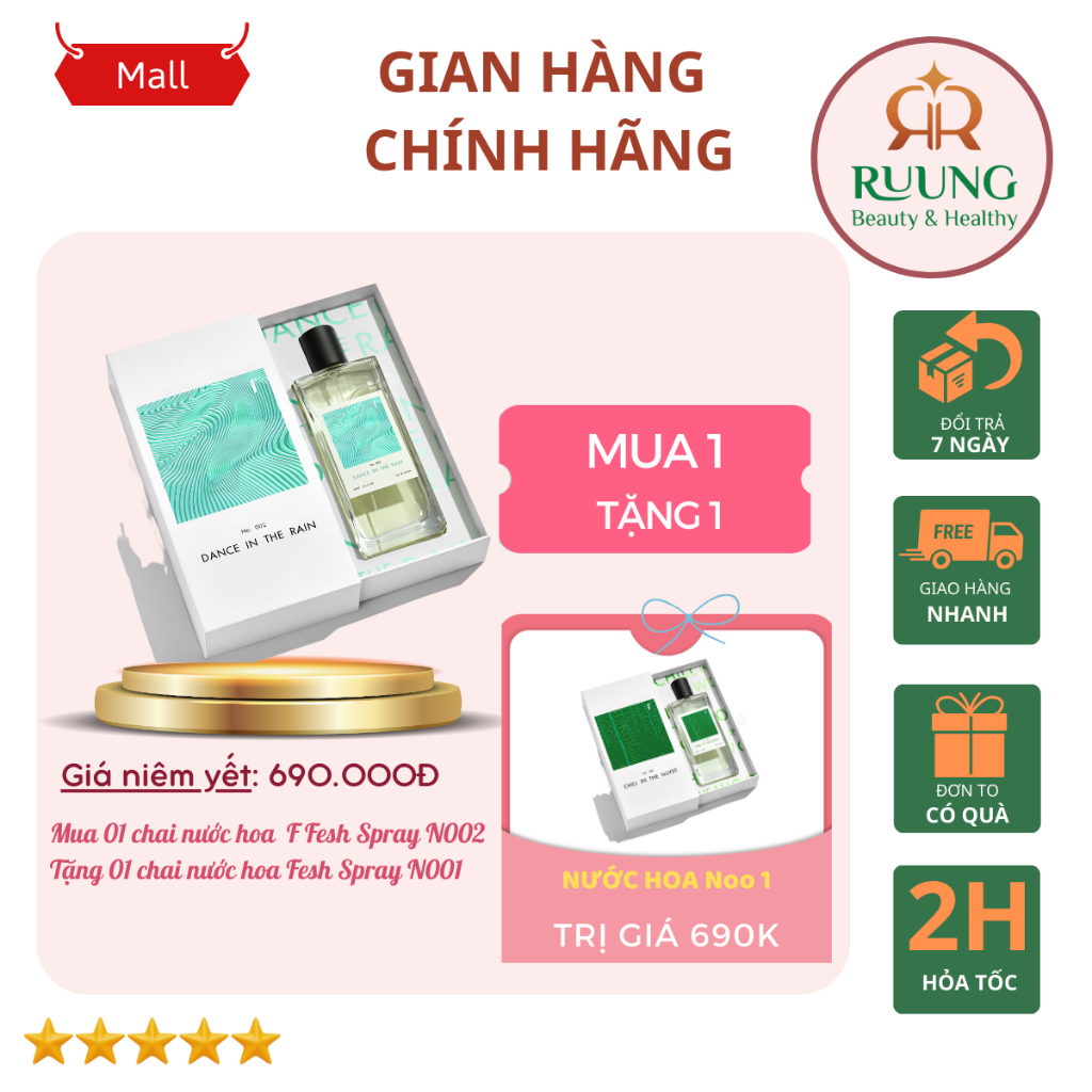 [MUA 1 TẶNG 1] NƯỚC HOA -MUA No.002 - Dance in the Rain TẶNG No.001 - Chill in the Wood
