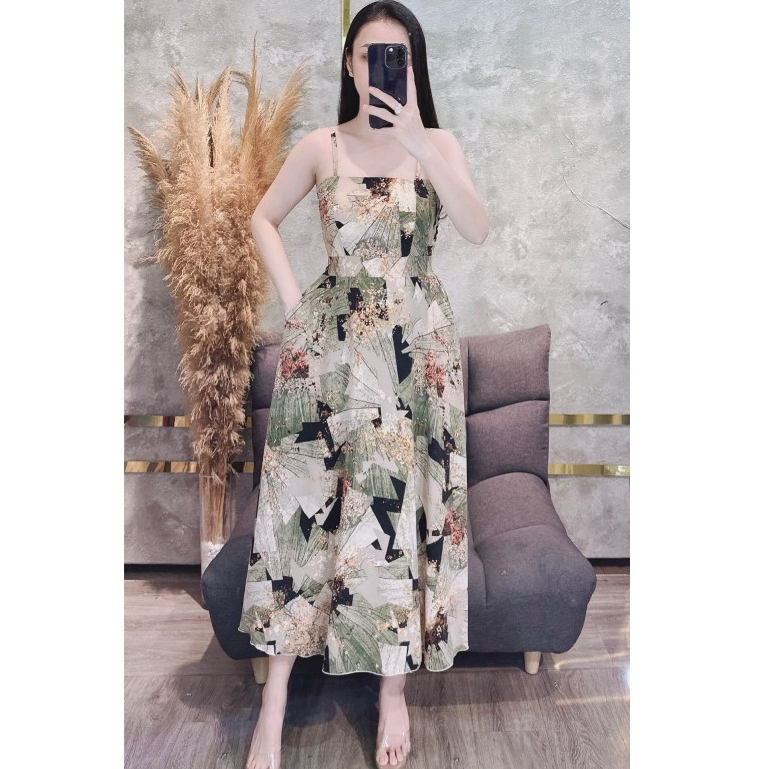 Đầm Maxxi 2 Dây Dáng Dài Họa Tiết 6 .