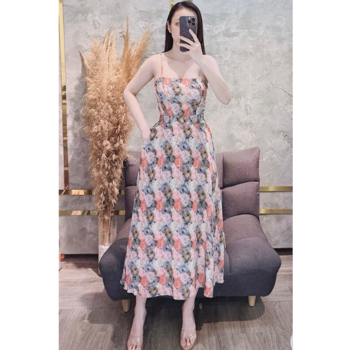 Đầm Maxxi 2 Dây Dáng Dài Họa Tiết 6 .